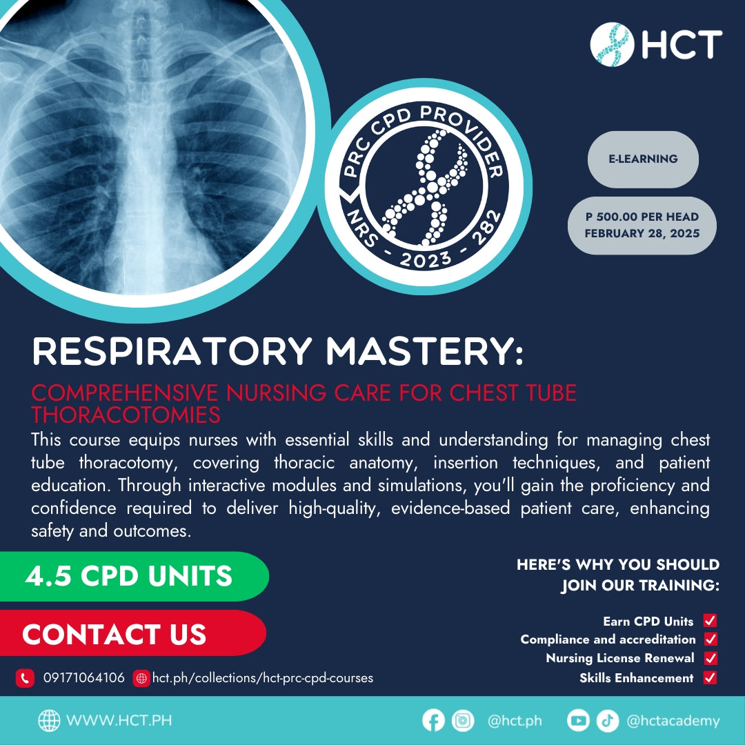 Respiratory Mastery: Comprehensive Nursing Care for Chest Tube Thoracotomies